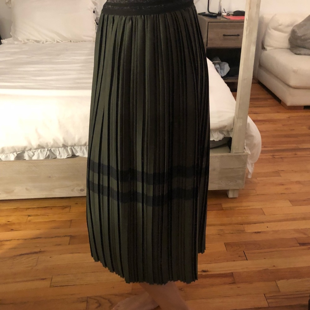 Zara Striped Pleated Skirt